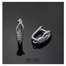 Швензы родированные "Растение", цвет белый в серебре