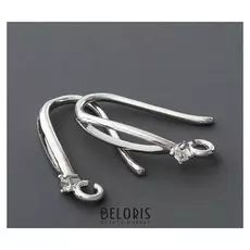 Швензы родированные "Роса", цвет белый в серебре