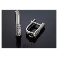 Швензы родированные "Спичка", цвет белый в серебре