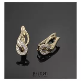 Швензы родированные "Вензеля", цвет белый в золоте