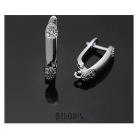 Швензы родированные "Верхушка", цвет белый в серебре