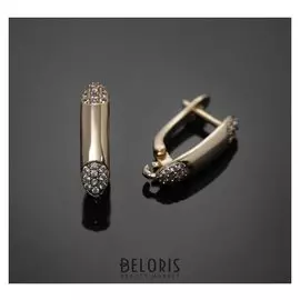 Швензы родированные "Верхушка", цвет белый в золоте