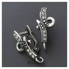 Швензы родированные "Зигзаг", цвет серебро