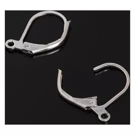 Швензы с французской застёжкой, 16 мм (набор 5 пар), цвет серебро