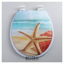 Сиденье для унитаза, мягкое "Пляж со звездой"