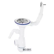 Сифон для мойки Unicorn B431v, 3 1/2"х40 мм, с круглым переливом, с носиком