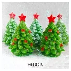 Силиконовая форма для мыла ёлка со звездой