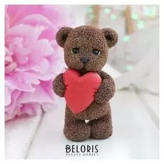 Силиконовая форма "Мишка с большим сердцем"