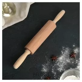 Скалка деревянная, 35 см, с ручками