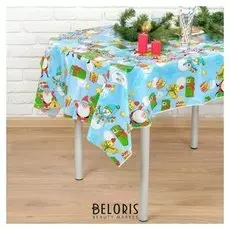 Скатерть «Дед мороз и снеговик», 108х180 см