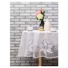 Скатерть, диаметр 150 см, гардинное полотно