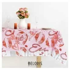 Скатерть "Доляна" Романтика 145х250 см, 100% хлопок, рогожка, 162 г/м2