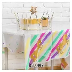 Скатерть «Единорог», диагональные полосы, 137х220 см