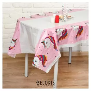 Скатерть «Единорог на розовом», 108х180 см