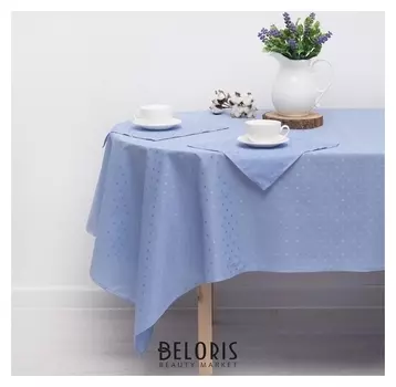 Скатерть "Голубая лагуна" 140х210 см,салфетка 30х30 см(6шт),принт