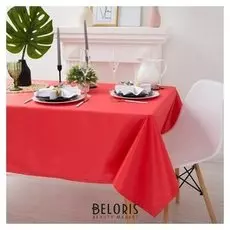 Скатерть "Этель" 150х250 см, однотонная цвет лососевый, пл. 192 г/м2, хл с ГМО