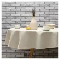 Скатерть круглая журавинка 150х150 см, вмго, жемчуг, хлопок 80%, пэ 20%, 190 гр