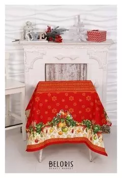 Скатерть рогожка Domovita рождество 110х150 см, хлопок 100%, 170 г/м2