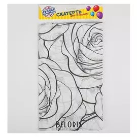 Скатерть «Розы», 108х180 см, цвет чёрный