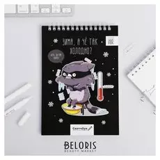 Скетчбук зимняя коллекция "Зима, а че так холодно?", формат А5, 40 листов