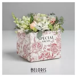 Складная коробка «Цветы», 10 × 12 × 12 см