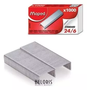 Скобы для степлера №24/6, 1000 штук, Maped, до 20 листов