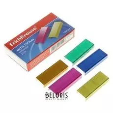 Скобы для степлера Erich Krause, №24/6, цветные, 1000 штук