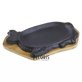 Сковорода «Корова», 27,7×17 см, на деревянной подставке