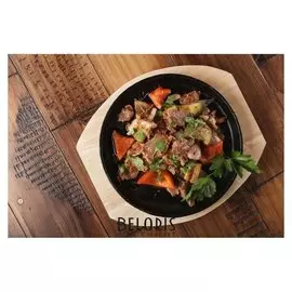 Сковорода «Круг», D=22 см, на деревянной подставке