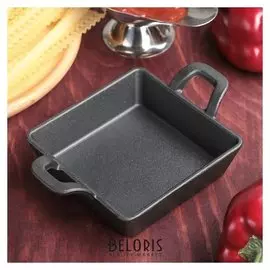 Сковорода «Квадрат. глубокий», 12,5×12,5×3 см, с чугунной ручкой