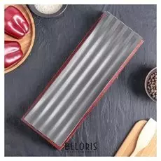 Сковорода на деревянной подставке 26х24 см "Полоса"