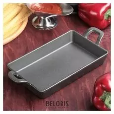 Сковорода "Прямоугольник. глубокий", чугунные ручки