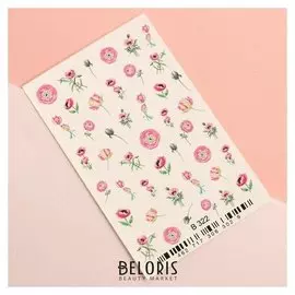 Слайдер-дизайн для ногтей «Розы» 3D