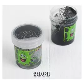 Слайм Плюх чёрный с шариками