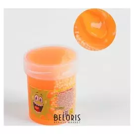 Слайм Плюх оранжевый с шариками