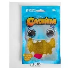 Слайм стекло с эффектом переливающегося золота