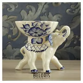 Слон-конфетница, роспись