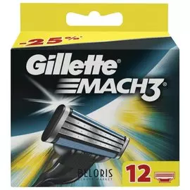 Сменные кассеты для бритья Mach3, 12 шт