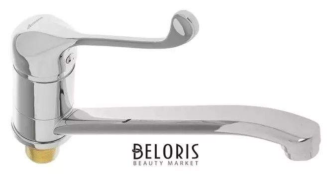 Смеситель для кухни Accoona A4141, с хирургической ручкой, с гайкой, силумин, хром