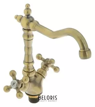 Смеситель для кухни Accoona A4571c, двухвентильный, с гайкой, латунь, цвет бронза