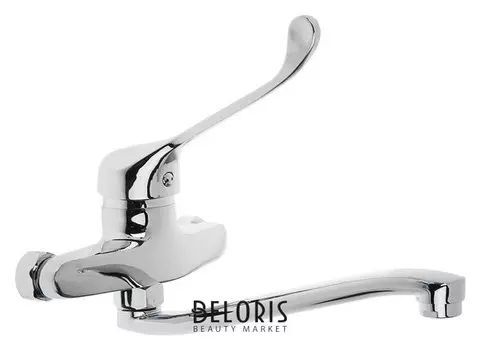 Смеситель для кухни Accoona A5941, с хирургической ручкой, настенный, силумин, хром