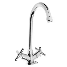 Смеситель для кухни "ЦС см507157.бвг", двухвентильный, латунь, хром