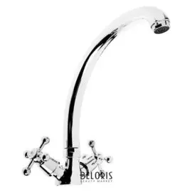 Смеситель для кухни "Цс-см см511715", двухвентильный, круглый излив, латунь, хром