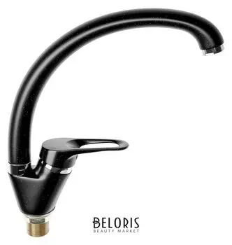 Смеситель для кухни Haiba Hb4113-7, однорычажный, на гайке, чёрный