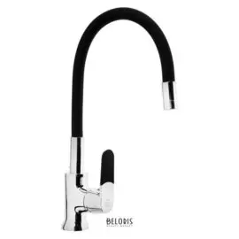 Смеситель для кухни RMS Sl123bl-016f, однорычажный, гибкий излив, хром/черный