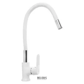 Смеситель для кухни RMS Sl123w-016f, однорычажный, гибкий излив, хром/белый