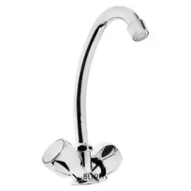 Смеситель для кухни Zein Z20380102, кран-букса 3/8" резина, без подводки, хром