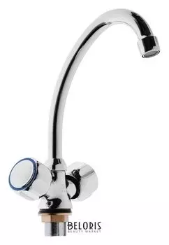 Смеситель для раковины "Центр сантехники" 2145, двухвентильный, высокий излив, хром