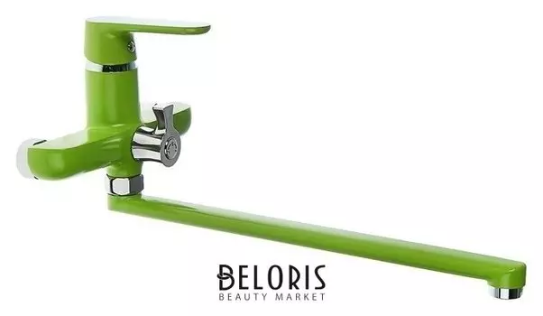 Смеситель для ванны Accoona A7166k, однорычажный, дивертор в корпусе, 35 см, зеленый