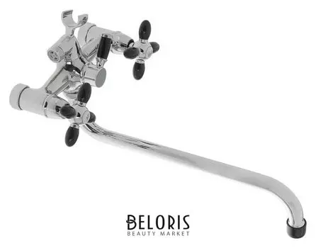 Смеситель для ванны Accoona A7182f, двухвентильный, с душевым набором, силумин, черный/хром